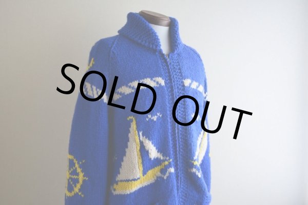 画像7: 1960〜 ヨット柄カウチンセーター　 実寸L  (7)