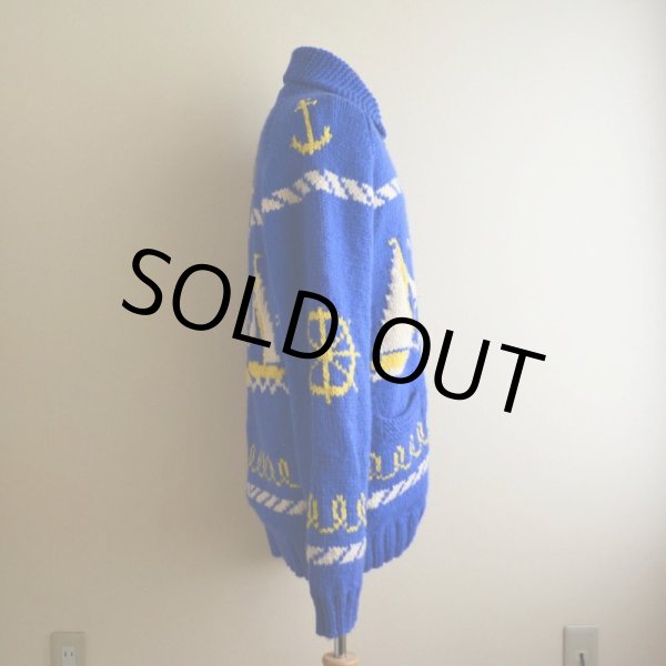 画像2: 1960〜 ヨット柄カウチンセーター　 実寸L  (2)