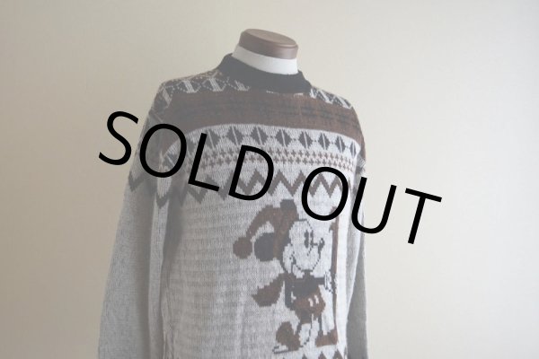 画像7: 1970s KENNINGTON ミッキーマウス ジャガードニットセーター　 表記M  (7)