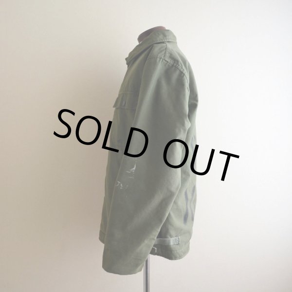 画像2: 1970s US.NAVY A-2デッキジャケット  バックステンシル  表記MEDIUM(38-40)  (2)