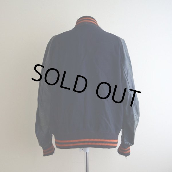 画像3: 1940s〜 LOWE&CAMPBELL 袖レザーボタンスタジャン　 実寸ML  (3)