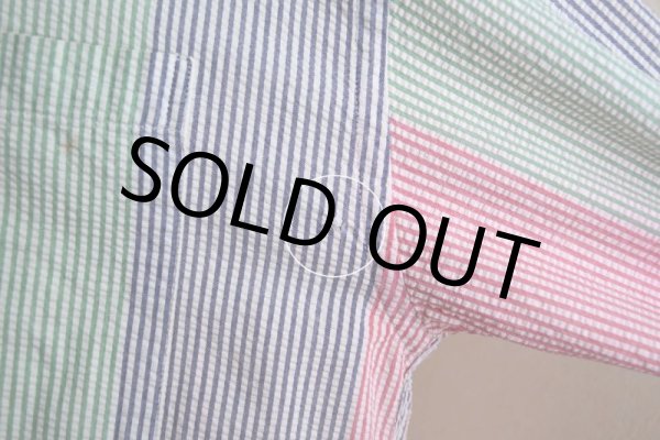 画像12: 1990s TOMMY HILFIGER シアサッカーBDシャツ　 表記L  (12)