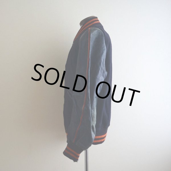 画像4: 1940s〜 LOWE&CAMPBELL 袖レザーボタンスタジャン　 実寸ML  (4)