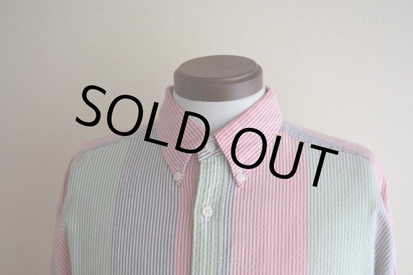 画像6: 1990s TOMMY HILFIGER シアサッカーBDシャツ　 表記L  (6)