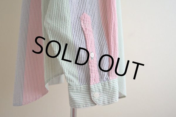 画像10: 1990s TOMMY HILFIGER シアサッカーBDシャツ　 表記L  (10)