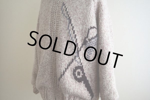 画像9: 1960s〜 フィッシング柄カウチンセーター　 実寸ML  (9)