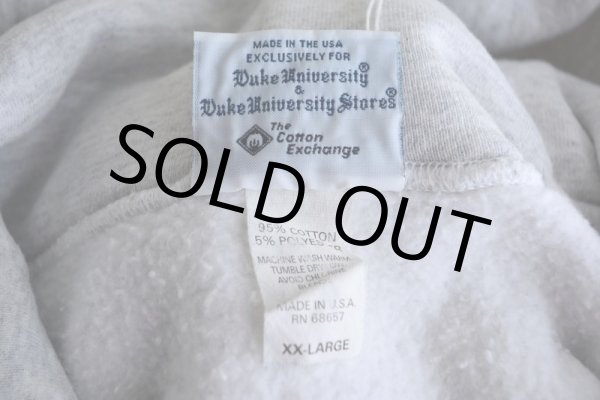 画像6: 1990s The Cotton Exchange DUKE UNIVERSITY リバースウィーブパーカー　 MADE IN USA　 表記XXL  (6)