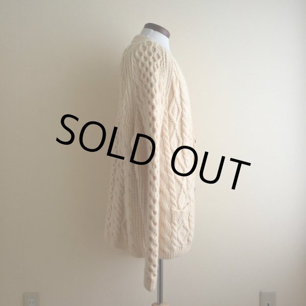 画像2: KELLY KNITWEAR フィッシャーマンニットカーディガン  MADE IN IRELAND  実寸L  (2)