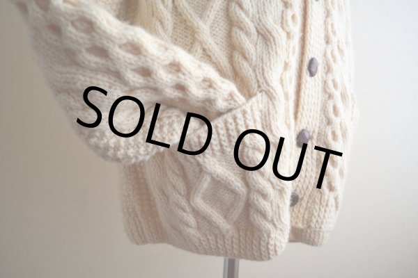 画像10: KELLY KNITWEAR フィッシャーマンニットカーディガン  MADE IN IRELAND  実寸L  (10)