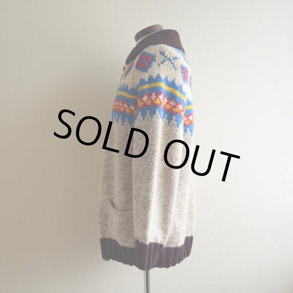 画像4: 1960s〜 ダイヤ柄カウチンセーター　 実寸M  (4)