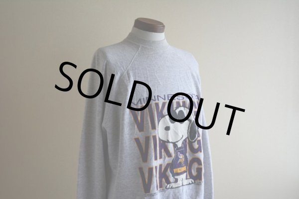 画像7: 1980s JOE COOL MINNESOTA VIKINGS NFL プリントスウェット　 実寸L-XL  (7)