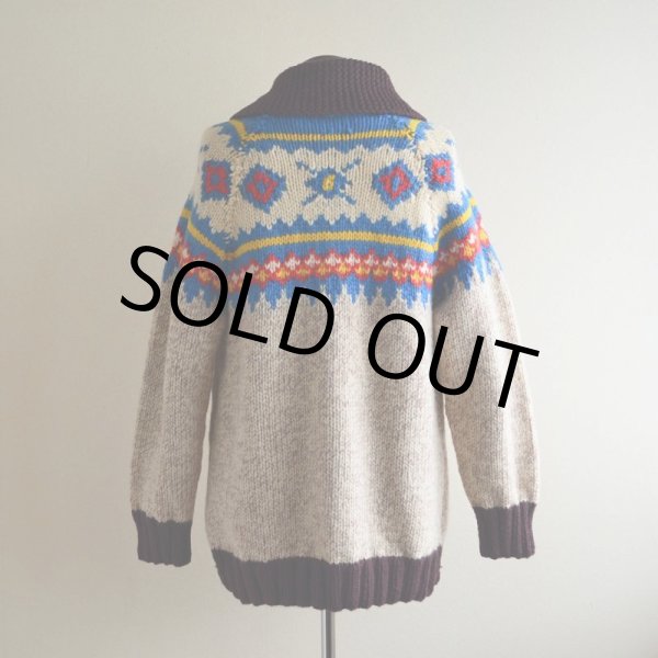 画像3: 1960s〜 ダイヤ柄カウチンセーター　 実寸M  (3)