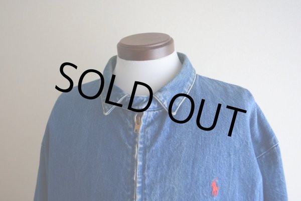画像8: 1990s Polo by Ralph Lauren チンスト付きデニムジャケット  MADE IN USA  表記XL  (8)