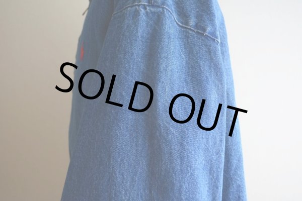 画像15: 1990s Polo by Ralph Lauren チンスト付きデニムジャケット  MADE IN USA  表記XL  (15)