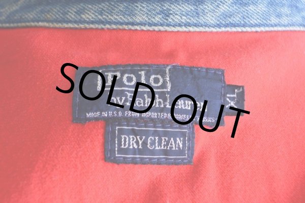 画像6: 1990s Polo by Ralph Lauren チンスト付きデニムジャケット  MADE IN USA  表記XL  (6)