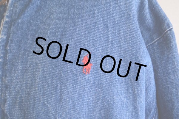画像11: 1990s Polo by Ralph Lauren チンスト付きデニムジャケット  MADE IN USA  表記XL  (11)