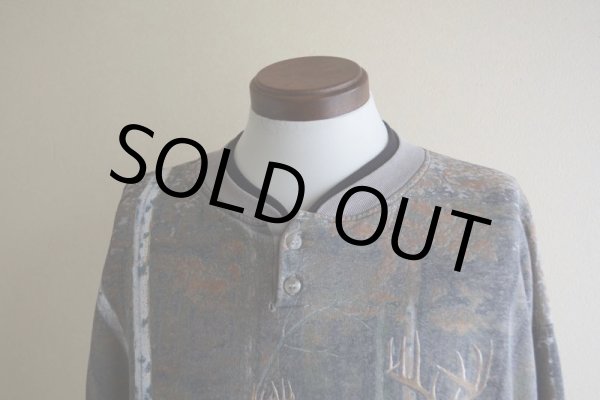 画像6: 1990s ARTISANS シカ総柄スウェット　 MADE IN USA　 表記L  (6)