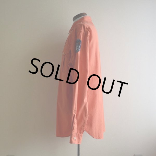 画像4: 1990s Polo by RalphLauren USRL NAVAL STATION マチ付きシャツ　 表記L  (4)