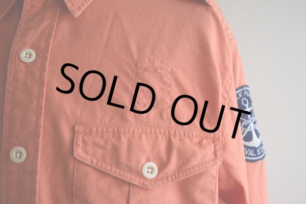 画像8: 1990s Polo by RalphLauren USRL NAVAL STATION マチ付きシャツ　 表記L  (8)