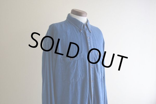 画像7: CHAPS RALPH LAUREN インディゴシャツ　 表記L  (7)