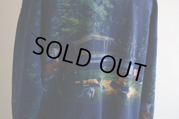 画像13: 1990s Art Unlimited キャンプ総柄スウェット  MADE IN USA  表記L  (13)