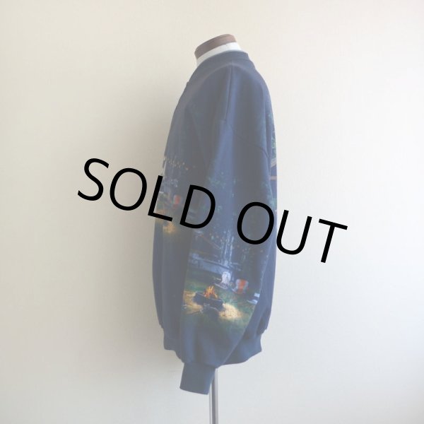 画像4: 1990s Art Unlimited キャンプ総柄スウェット  MADE IN USA  表記L  (4)