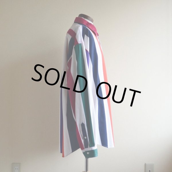 画像2: 1990s TOMMY HILFIGER ストライプシャツ　 表記XXL  (2)