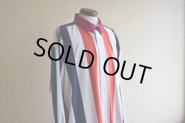 画像7: 1990s TOMMY HILFIGER ストライプシャツ　 表記XXL  (7)