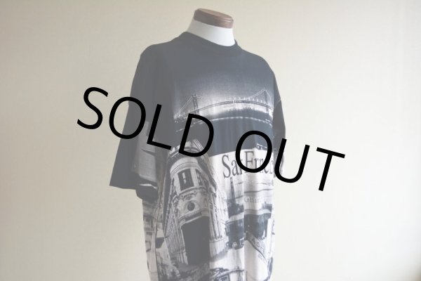 画像7: 1990-00s SAN FRANCISCO 総柄プリントTシャツ　 Edwards Teez　 表記XL  (7)