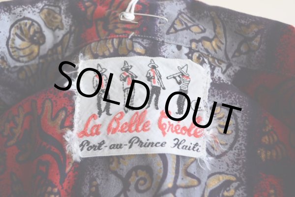 画像5: 1960s La Belle Creole コットンアロハシャツ　 "ビフタネン配色"　 表記L  (5)