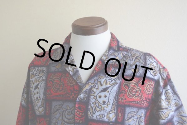 画像6: 1960s La Belle Creole コットンアロハシャツ　 "ビフタネン配色"　 表記L  (6)