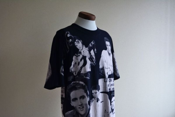 画像8: 1990s Edwards Teez ELVIS 総柄プリントTシャツ  "MADE IN USA"  表記XL  (8)