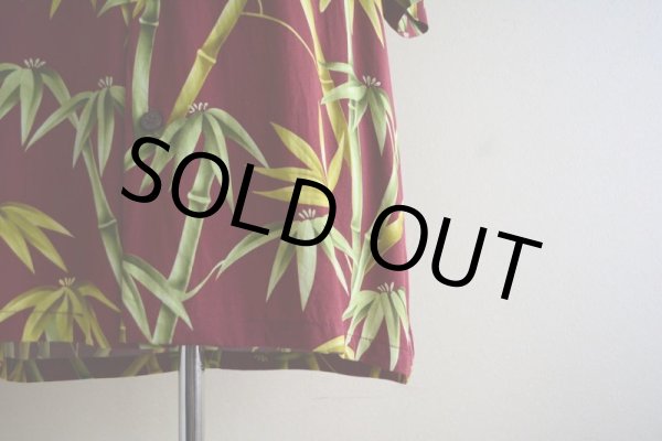 画像11: Bishop St.  バンブー柄レーヨンアロハシャツ  "MADE IN HAWAII"  表記M  (11)