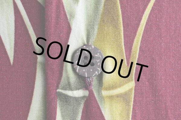 画像10: Bishop St.  バンブー柄レーヨンアロハシャツ  "MADE IN HAWAII"  表記M  (10)