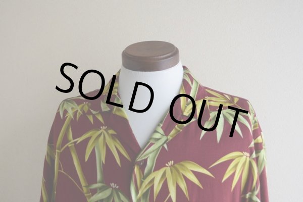 画像6: Bishop St.  バンブー柄レーヨンアロハシャツ  "MADE IN HAWAII"  表記M  (6)
