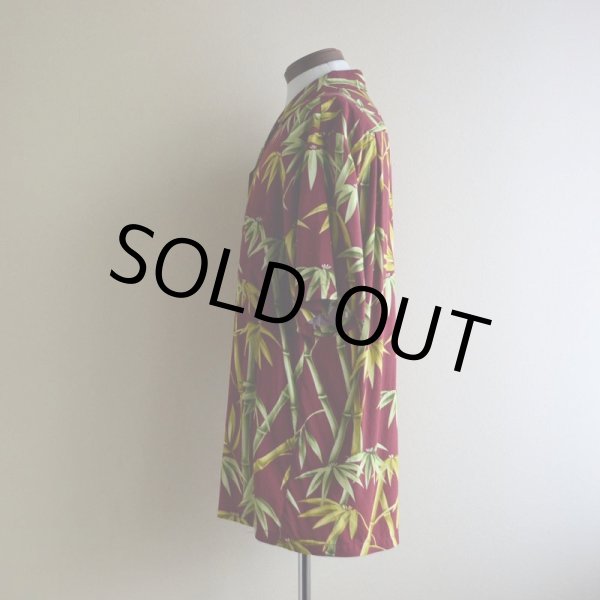画像4: Bishop St.  バンブー柄レーヨンアロハシャツ  "MADE IN HAWAII"  表記M  (4)