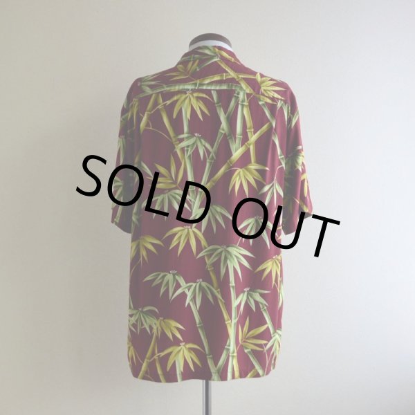 画像3: Bishop St.  バンブー柄レーヨンアロハシャツ  "MADE IN HAWAII"  表記M  (3)