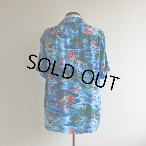 画像3: 1960s SPORTS WEAR レーヨンアロハシャツ  "MADE IN JAPAN"/和柄(鶴)  表記M  (3)