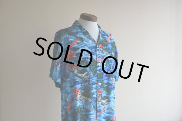 画像7: 1960s SPORTS WEAR レーヨンアロハシャツ  "MADE IN JAPAN"/和柄(鶴)  表記M  (7)