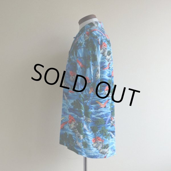 画像4: 1960s SPORTS WEAR レーヨンアロハシャツ  "MADE IN JAPAN"/和柄(鶴)  表記M  (4)