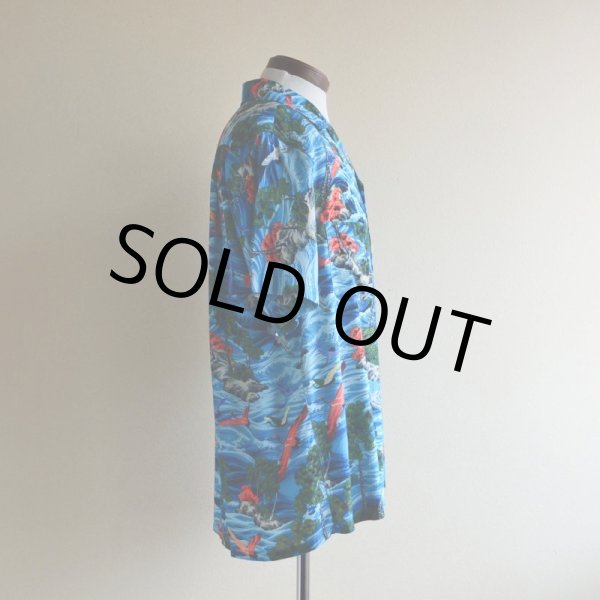 画像2: 1960s SPORTS WEAR レーヨンアロハシャツ  "MADE IN JAPAN"/和柄(鶴)  表記M  (2)