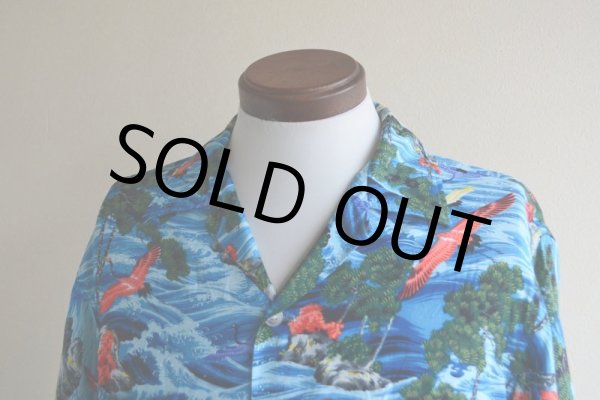 画像6: 1960s SPORTS WEAR レーヨンアロハシャツ  "MADE IN JAPAN"/和柄(鶴)  表記M  (6)