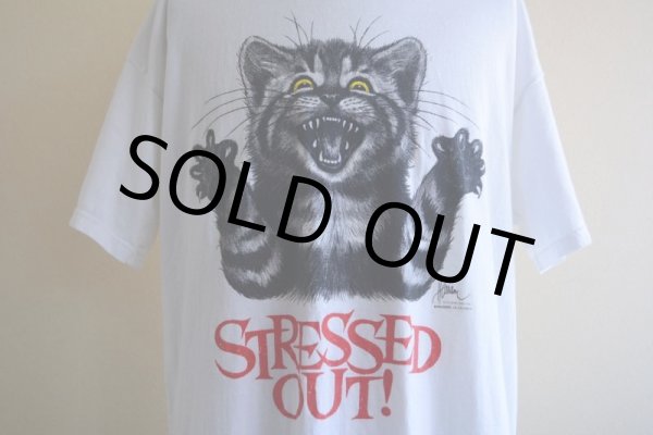 画像8: 1990-00s STRESSED OUT！ ネコTシャツ　 表記XL  (8)