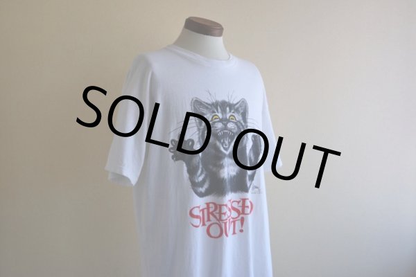 画像7: 1990-00s STRESSED OUT！ ネコTシャツ　 表記XL  (7)