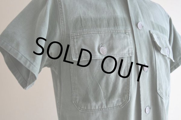 画像9: 1950s FRUIT OF THE LOOM US.ARMY ユーティリティシャツ  "13スターボタン"  実寸S-M  (9)