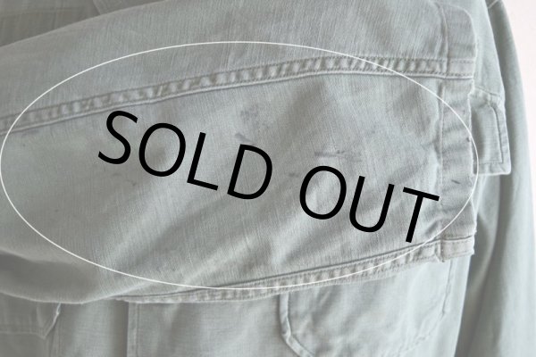 画像14: 1950s US.ARMY OG107 ユーティリティシャツ　 "1st初期"　 実寸ML  (14)