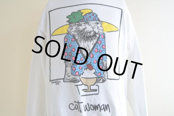 画像9: 1990s LISTEN HONEY 'cat woman' アートスウェット　 "MADE IN USA"　 表記M  (9)
