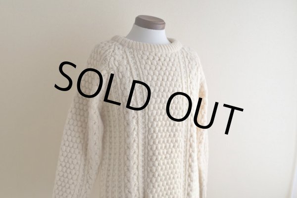 画像7: Quill Knit フィッシャーマンセーター　 "MADE IN IRELAND"　 表記44  (7)