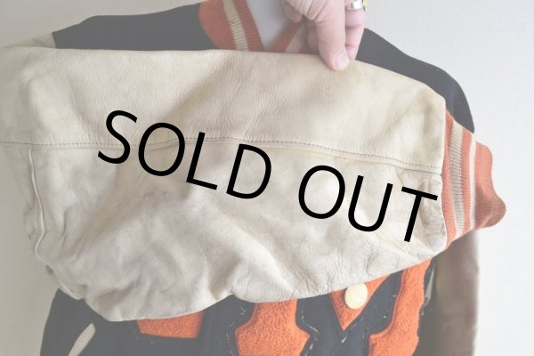 画像19: 1960s BAILEY AND HIMES 袖レザースタジャン　 表記44  (19)