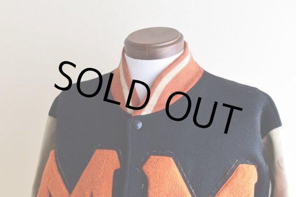 画像8: 1960s BAILEY AND HIMES 袖レザースタジャン　 表記44  (8)